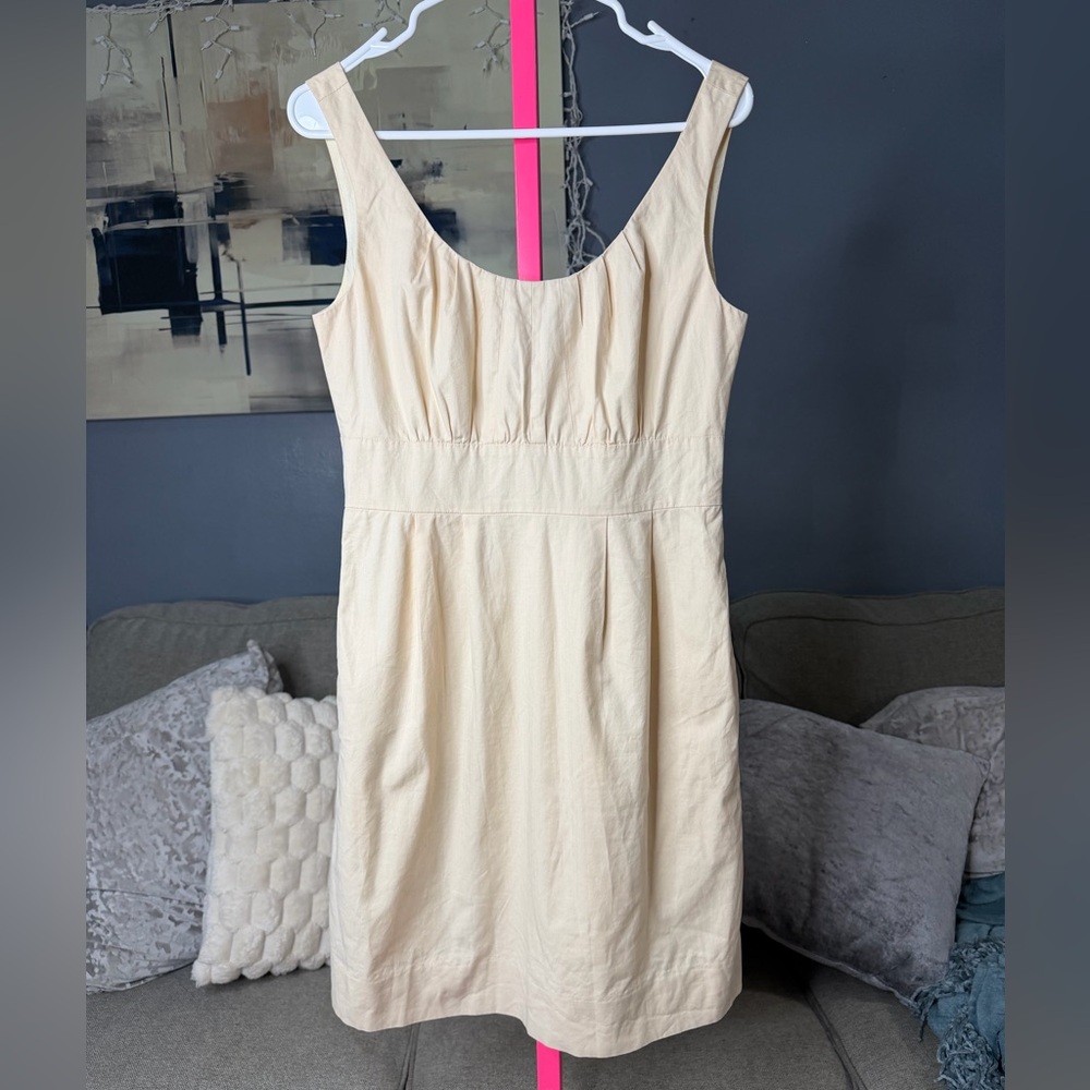 J.Crew Cream Sleeveless Cotton Mini Dress Size 4 | Classic Fit & Flare ✨